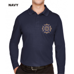 Devon & Jones CrownLux Performance Plaited Long Sleeve Polo